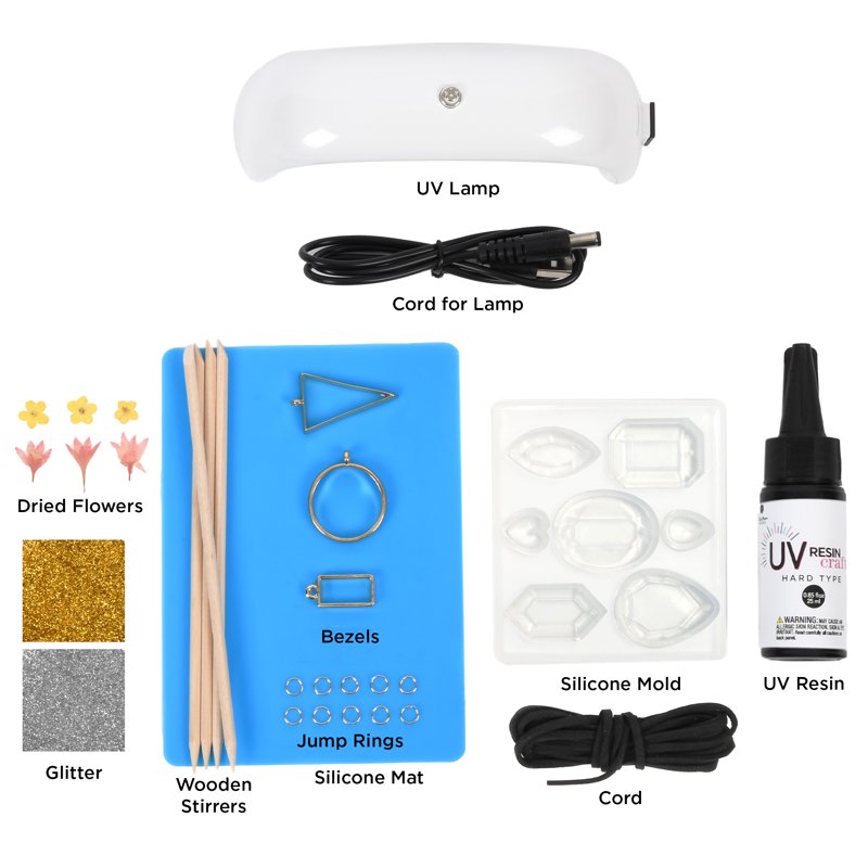 UV Resin Jewelry Making Kit with Pendants & Charms - Multi-Color