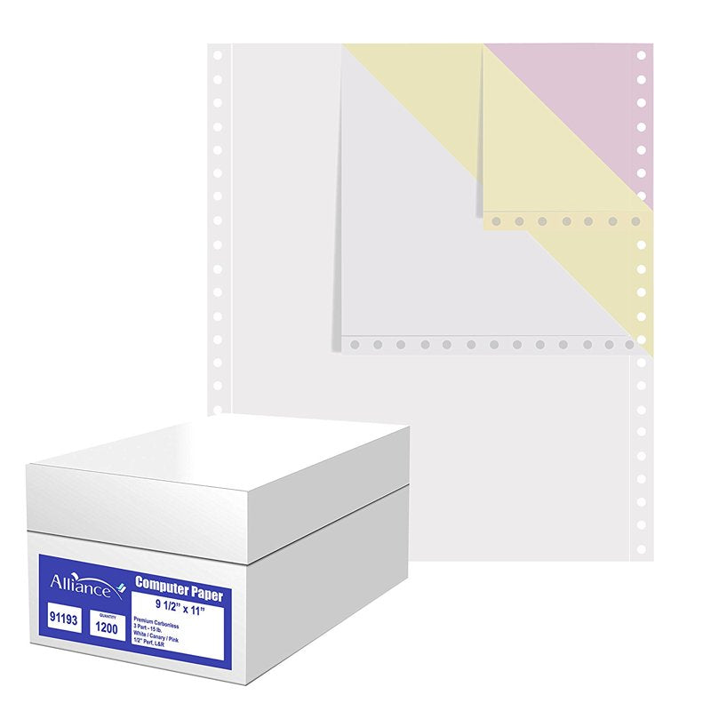 Premium Carbonless Computer Paper 9.5x11 Inch Multi-Part Perforated 1200 Sheets