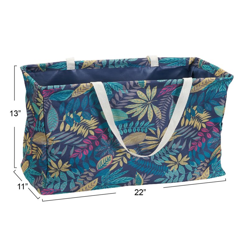 All-Purpose Utility Tote Bag with Tropical Floral Pattern — Versatile Storage Container