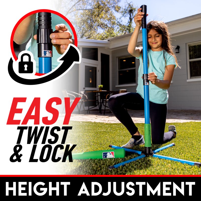Adjustable Youth Baseball Batting Tee for Kids 23-33 Inches - Sturdy & Portable
