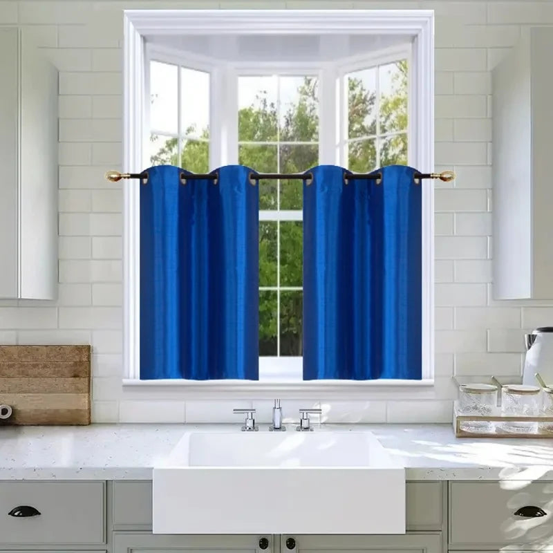 Short Window Curtain Panels Set 2-Pack Foam Backed Grommet Top 28x36 inches