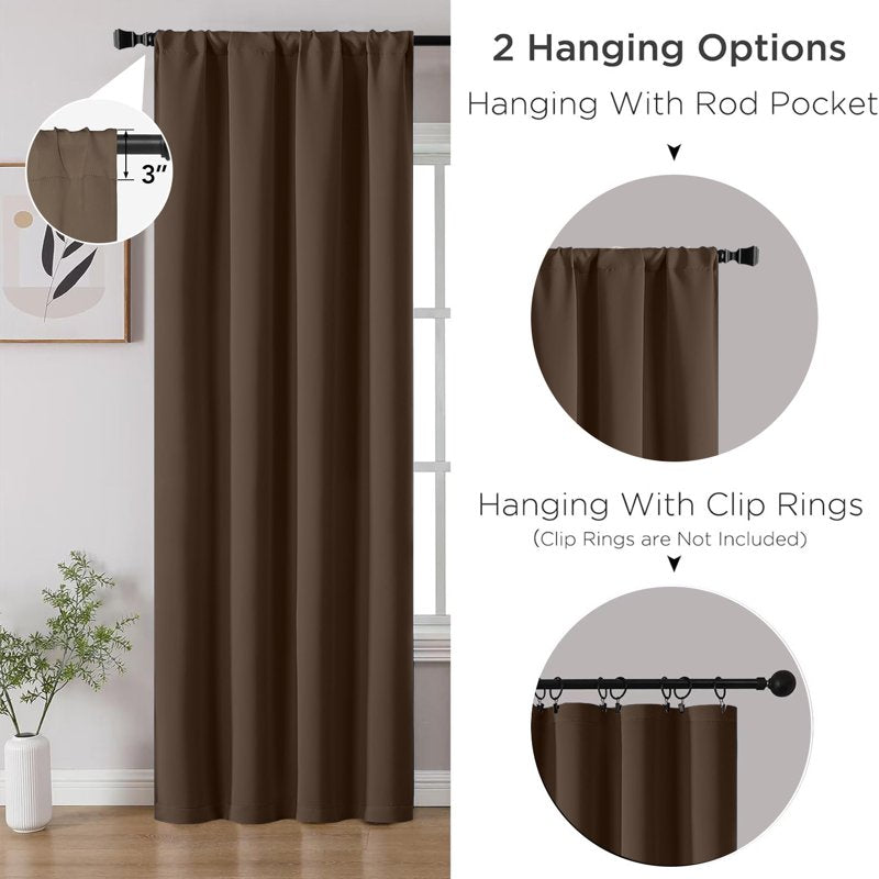 Blackout Curtains 2 Panels Light Blocking Room Darkening Window Drapes