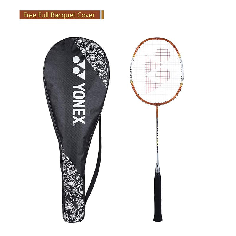 Yonex ZR 100 Light Aluminium Badminton Racquet Set of 2 - Orange, Strung, Lightweight for Beginners & Intermediate