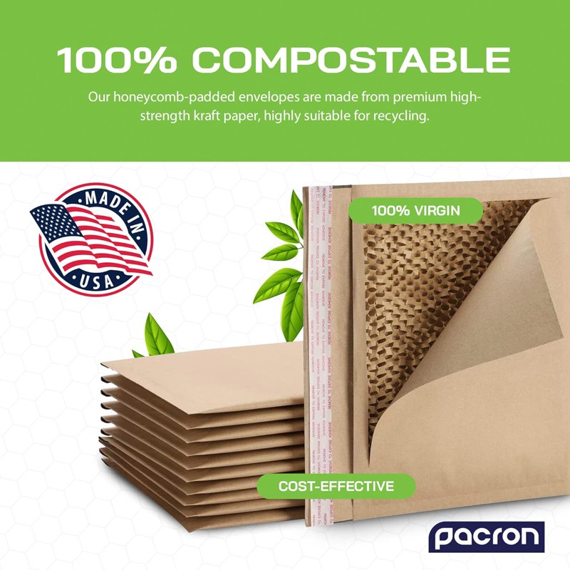 Recyclable Honeycomb Padded Mailers 6x10 Inch Bulk Shipping Envelopes