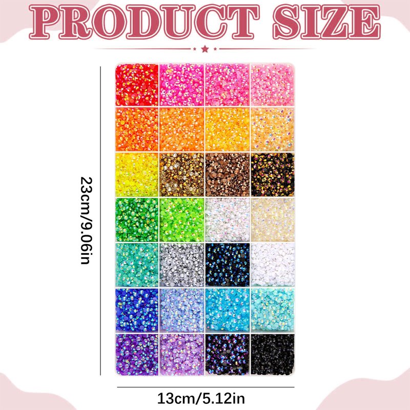 Mixed Color Resin Beads Jewelry Making Kit - 40 Colors, 3mm Flat Gems, Craft Supplies