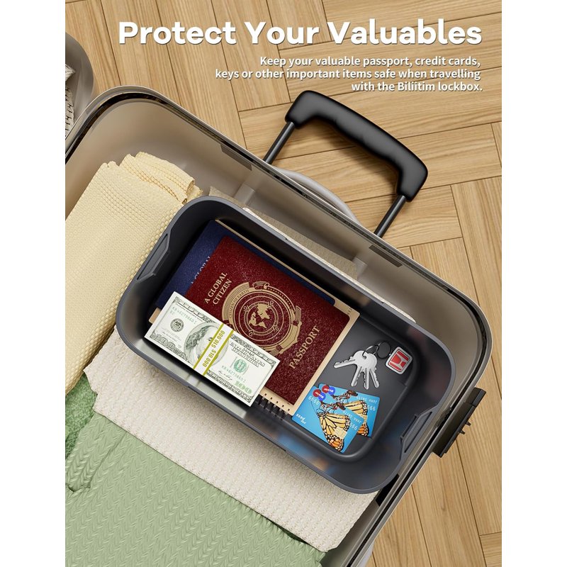 Small Lockable Storage Box with 3-Digit Combination for Medications & Snacks