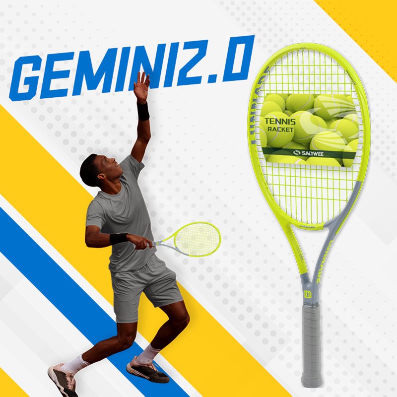 Pro-Grade Carbon Fiber & Aluminum Tennis Racket with Free Bag - Lightweight & Shock Absorbing for Adults