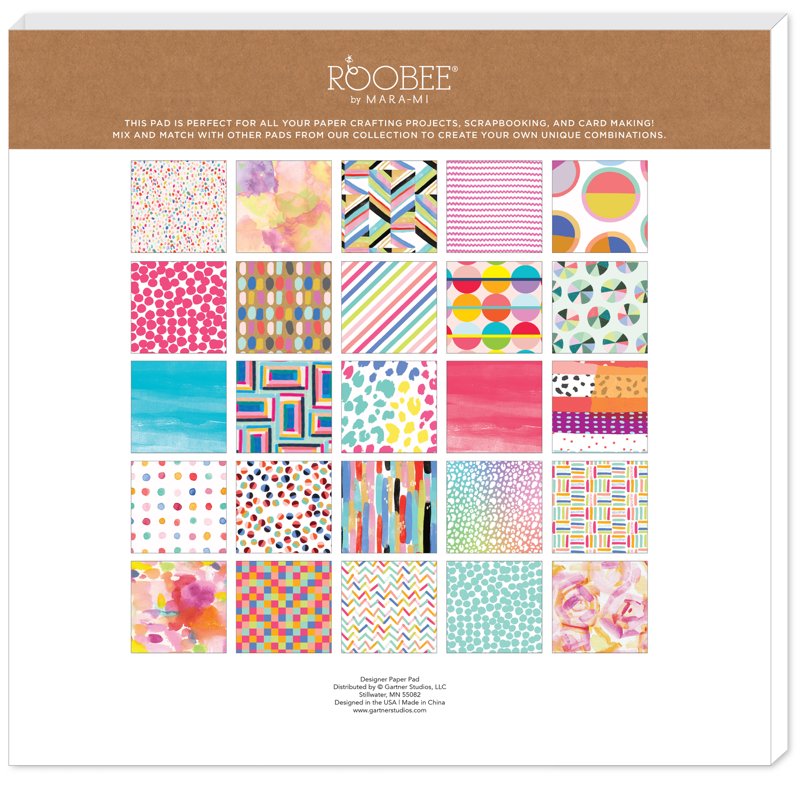 Bright Colorful Scrapbook Paper Pad - 50 Sheets, 25 Designs, 12x12 Inches