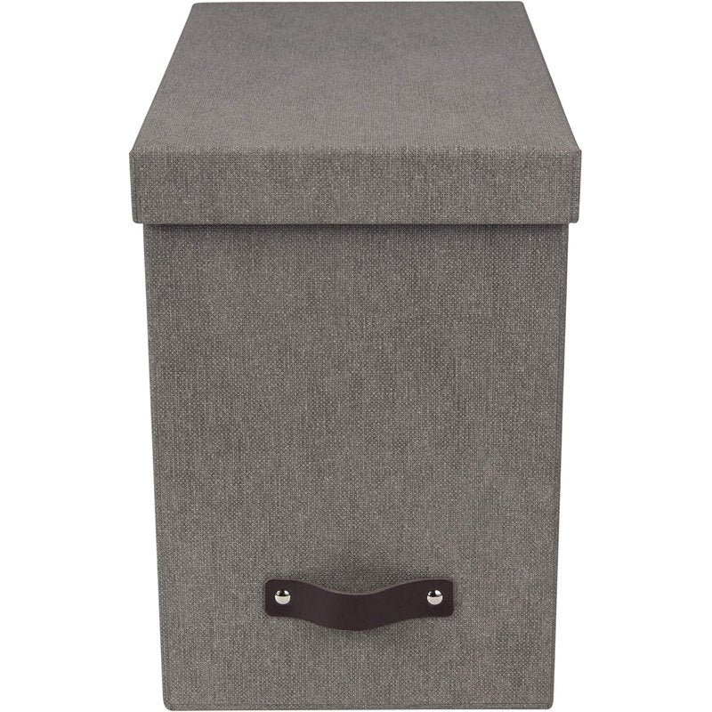 Bigso John Desktop File Storage Box with Handle - Grey, Letter Size Organizer