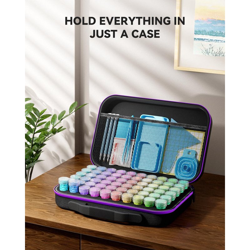 Diamond Art Storage Box with 60 Compartments Portable Bead Organizer