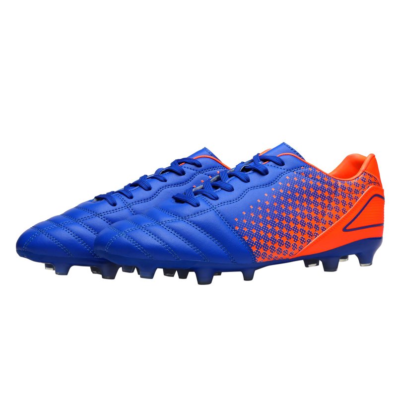 DREAM PAIRS Men’s Firm Ground Soccer Cleats 9W Orange/Royal Blue Wide
