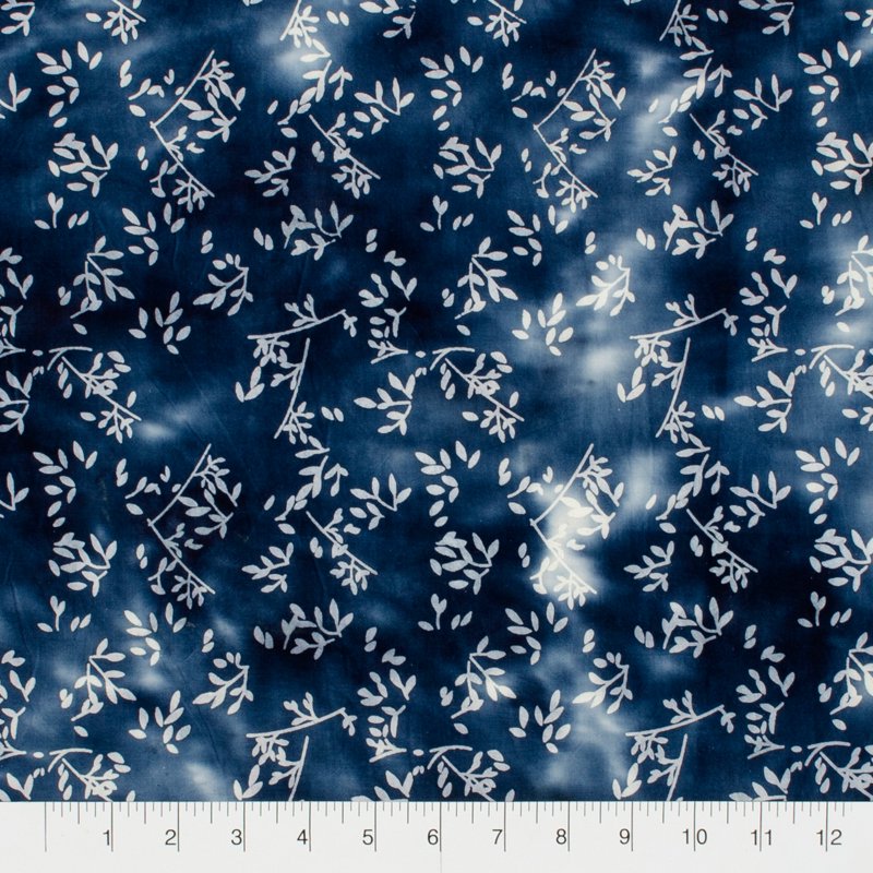 Precut Blue Cotton Batik Fabric Bundle - 18x21 Inches, 5 Pieces