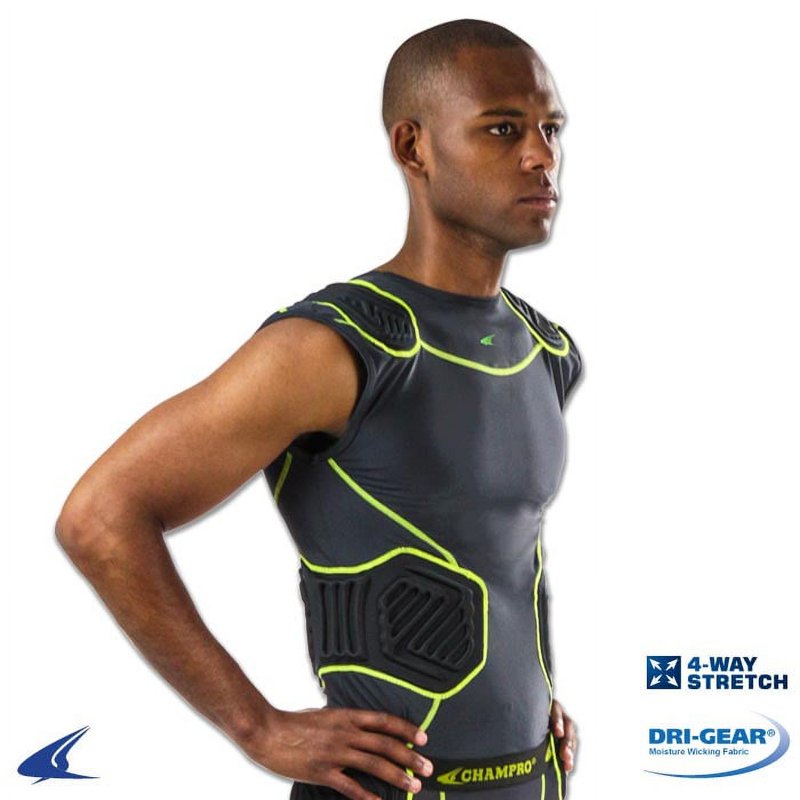 Youth & Adult Padded Football Compression Shirt Sleeveless Protective Gear