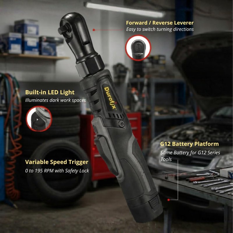 Cordless Impact Wrench 12V 3/8 Inch Max Torque 65 ft-lbs Brushless Tool Kit