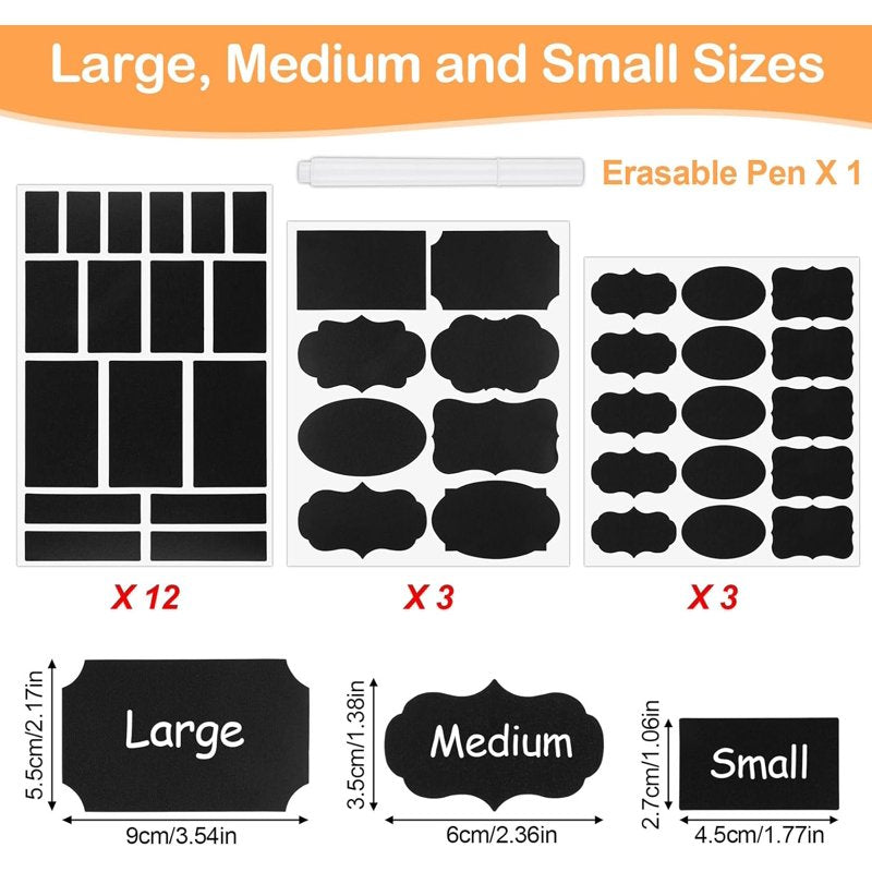 273 Pcs Waterproof Reusable Chalkboard Labels for Food Containers & Jars