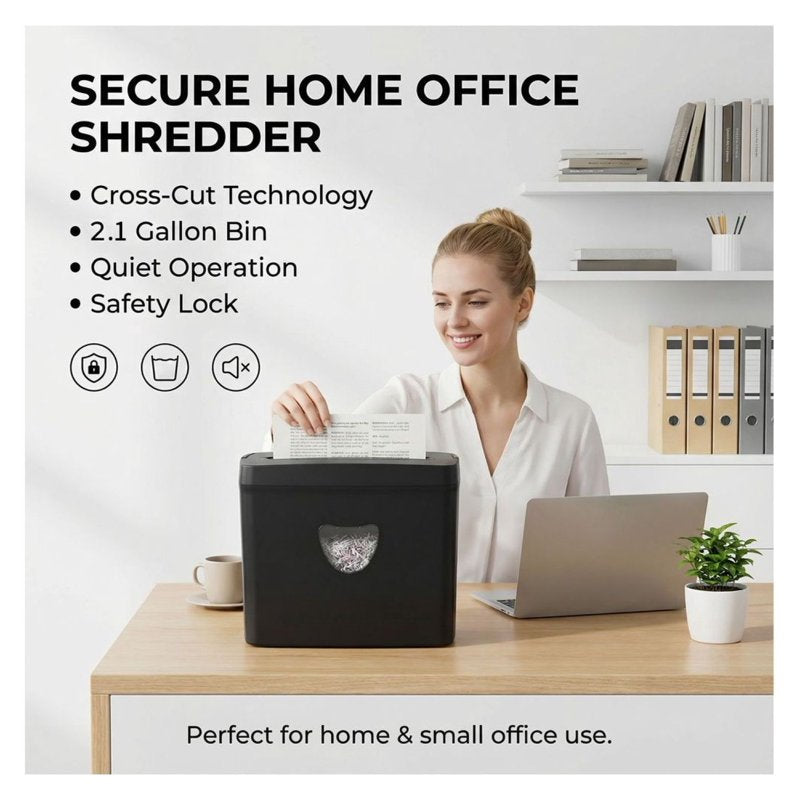 Crosscut Paper Shredder for Home Office 5-Sheet Security P-4