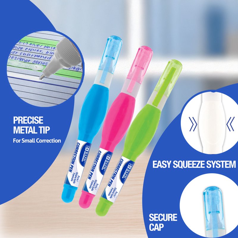 Mini Correction Pen Set - 3 mL White-Out Pens for Precise Edits, 24-Pack