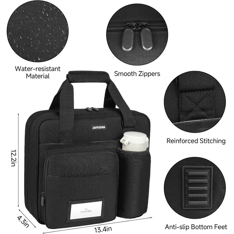 3 Inch D-Ring Zipper Binder Bag with 700 Sheet Capacity and Multiple Pockets