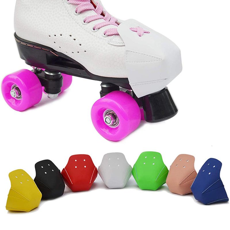 Roller Skate Toe Protectors Leather Cover 4-Hole Toe Guards for Inline Skates