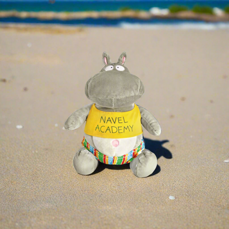 Plush Hippo Toy - 10.5-Inch Belly Button Book Character for Kids