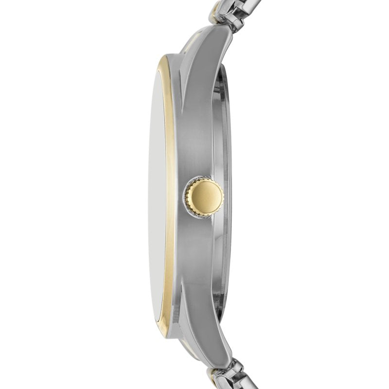 Men's Quartz Watch with Blue Dial & 2-Tone Silver Gold Band - 40mm Case