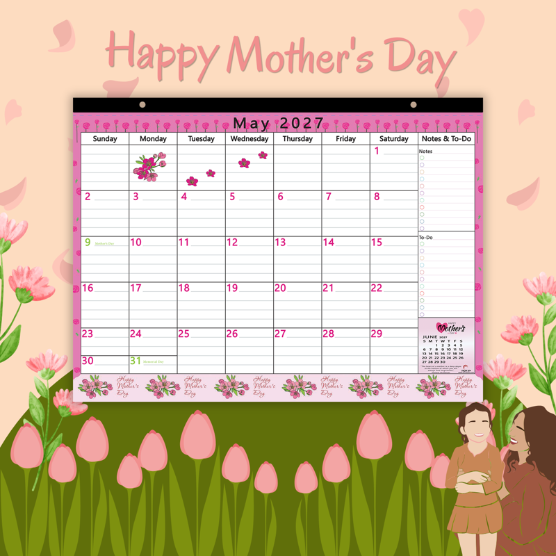 Magnetic Calendar 2027-2028 Large Monthly Planner for Refrigerator 17x12 Inches