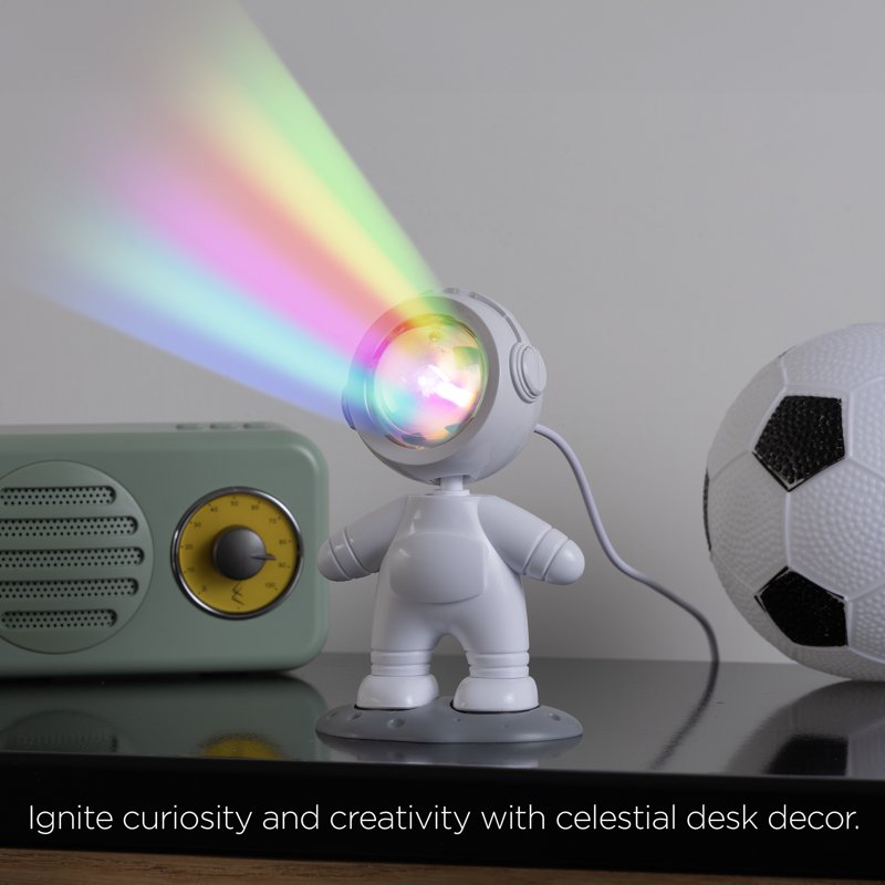 Mini Astronaut Night Light Projector with Rotating Head - USB Powered, Purple Sunset
