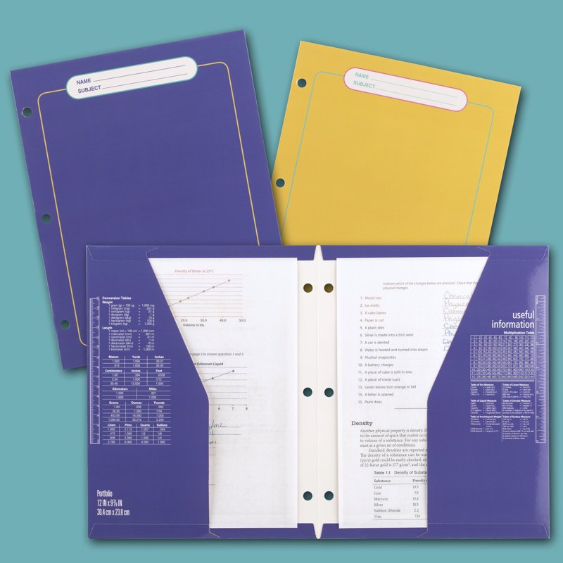 Colorblock Trapper Keeper Binder with Folder and Metal Rings – Office Organization