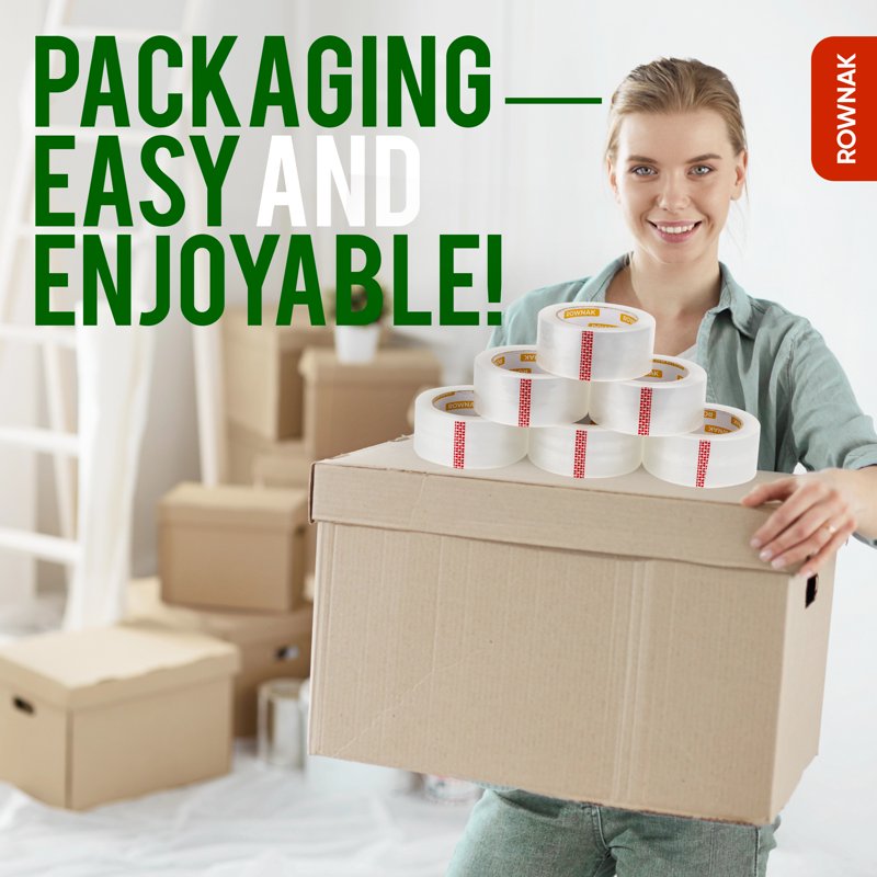 Heavy Duty Packing Tape Rolls - Clear, 2.7 Mil Thick, 2-Inch Wide, 60 Yards Each