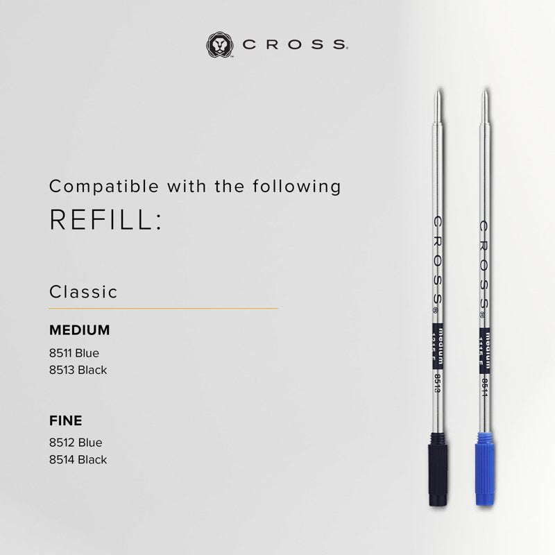 Cross ATX Brushed Rose Gold Ballpoint Pen with Diamond-Pattern Engraving and Polished Black PVD