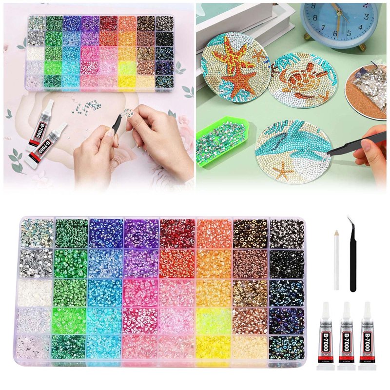Resin Rhinestones Set for Nail Art and Crafting - Multicolor Flatback Gems with Tweezers & Pickup Pen