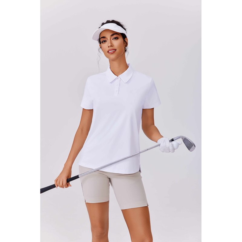 Women's Short Sleeve Golf Polo Shirt - Lightweight Quick Dry Athletic Top