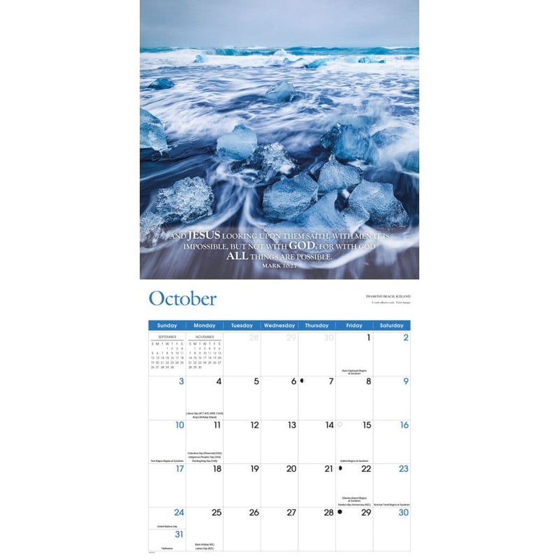 Bible Verse Wall Calendar 2027 - Inspirational Landscapes & Scripture