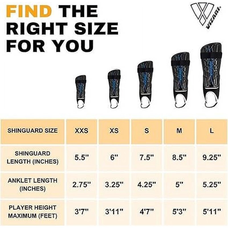 Vizari Zodiac Kids Soccer Shin Guards with Ankle Protection - Royal Blue, Large (L)