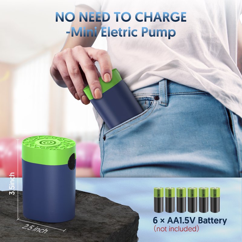 Portable Electric Air Mattress Pump for Inflatables - Compact & 2-in-1 Inflator Deflator