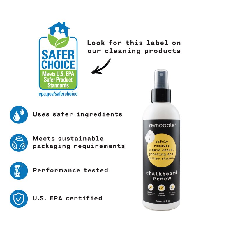Non-Toxic Chalkboard Cleaner Spray - 8 oz. Safe for Schools & Kids