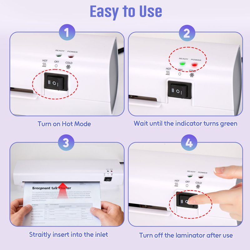 9-In-1 Thermal Laminator Machine Set for A4 Documents with Pouches & Accessories