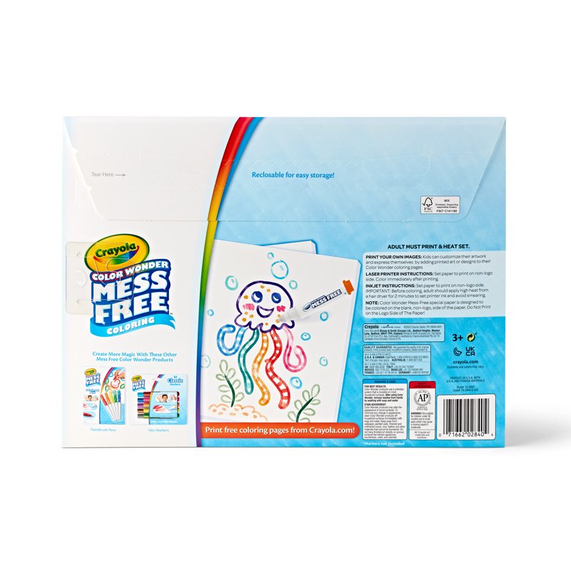 Mess Free Coloring Pages for Toddlers - 50 Reusable Art Sheets, Travel & Gift
