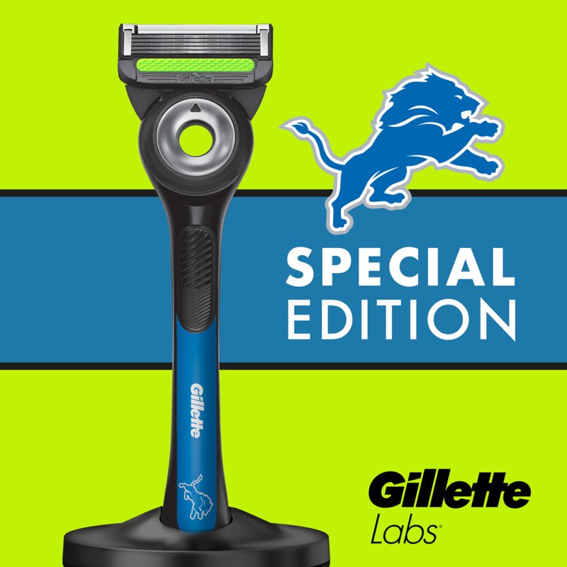 Gillette Labs Lions Gameday Razor Bundle with Blades & Magnetic Stand