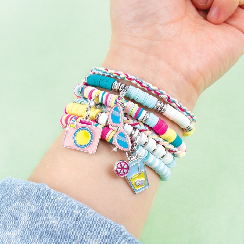 DIY Heishi Bead Bracelet Kit - Create 5 Colorful Friendship Jewelry Sets