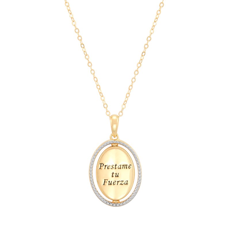 Sterling Silver and 14K Gold Plated Reversible Pendant Necklace, 20"