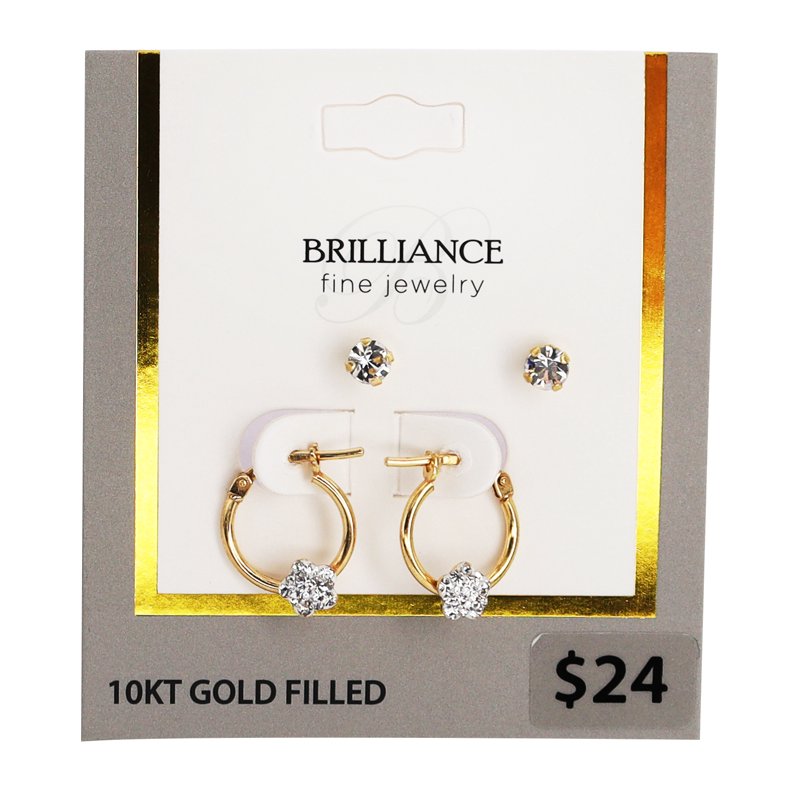 Children's Crystal Earring Set - 10K Gold Filled Hypoallergenic Jewelry