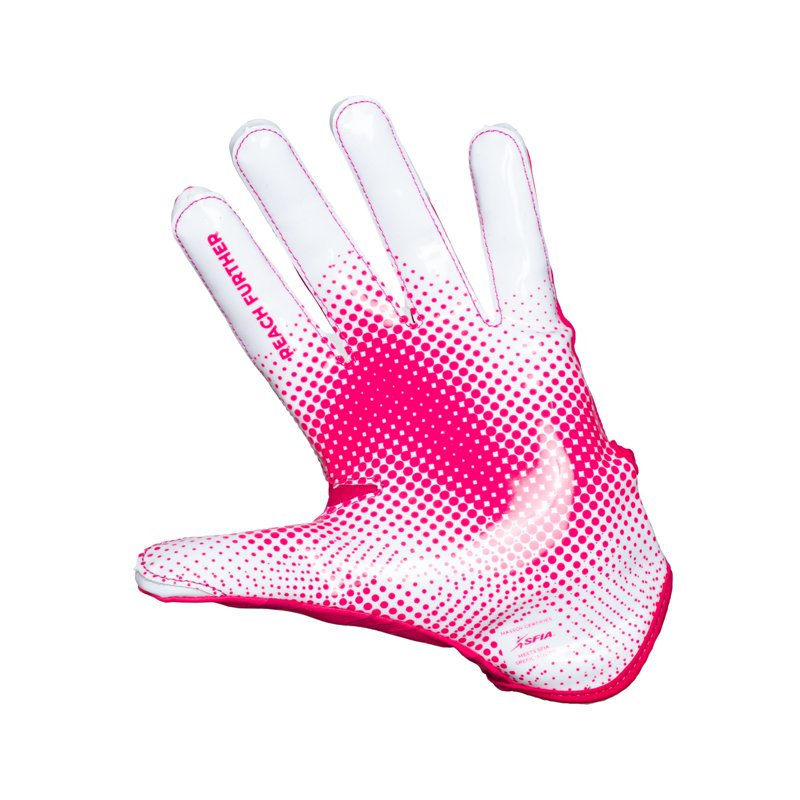 Youth Football Receiver Gloves Pink Medium - ProGrip, Breathable & Secure Fit