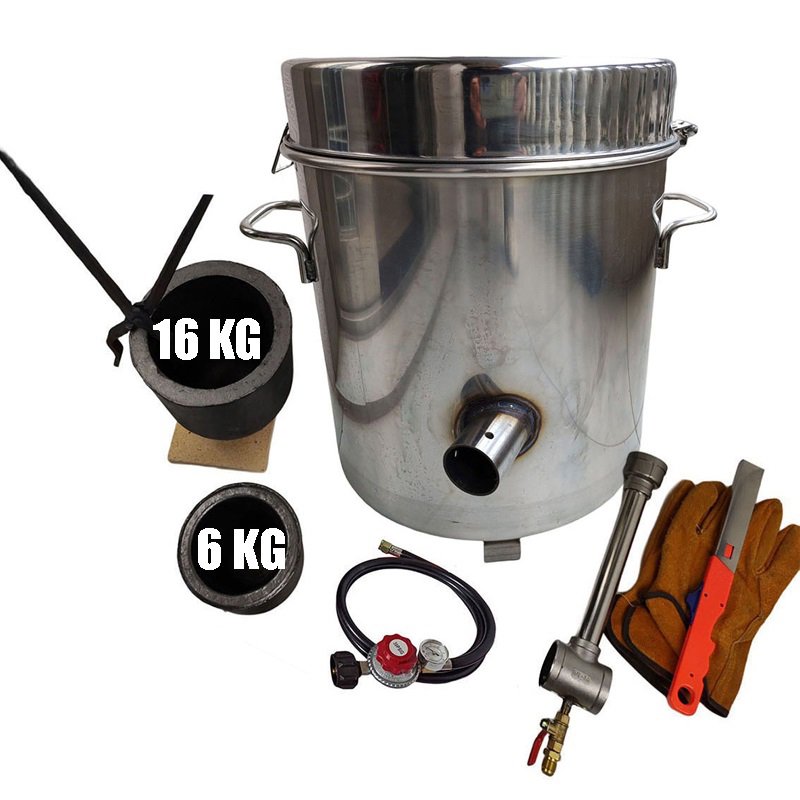 Gas Metal Melting Furnace 16kg/35lbs Copper Silver Aluminum Foundry Kit