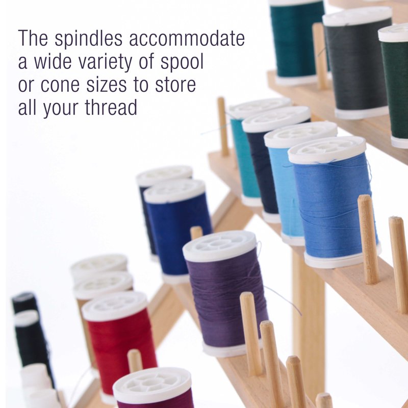 Beechwood Thread Rack for Sewing & Embroidery - 60 Spool Organizer