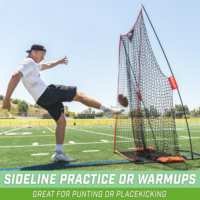 Football Kicking Net 7x4 ft Portable Training Target with Weighted Sand Bag