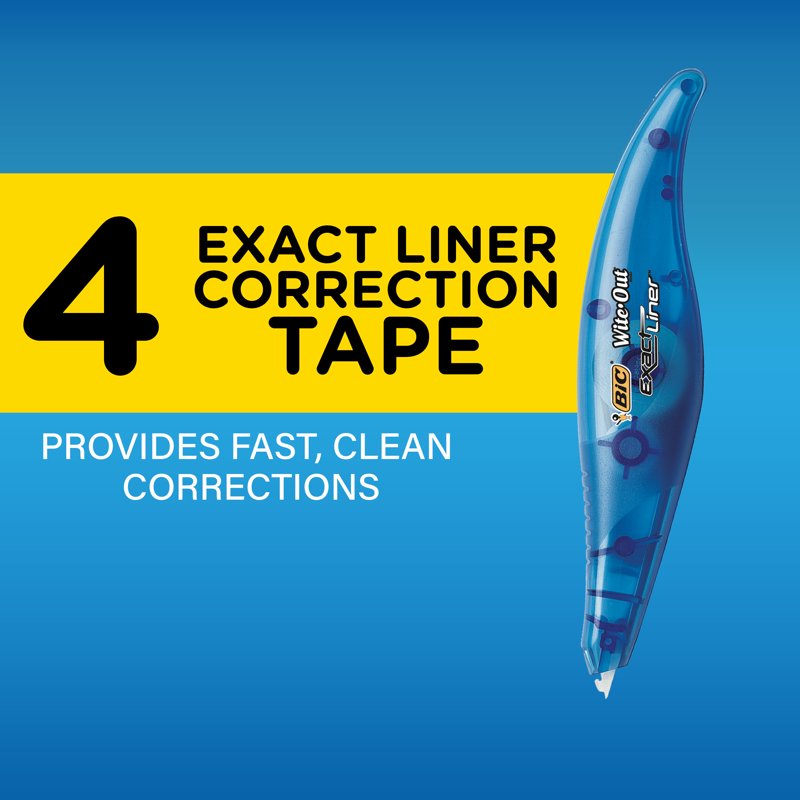 Correction Tape 4-Pack - Tear-Resistant White Office Tape for School & Office