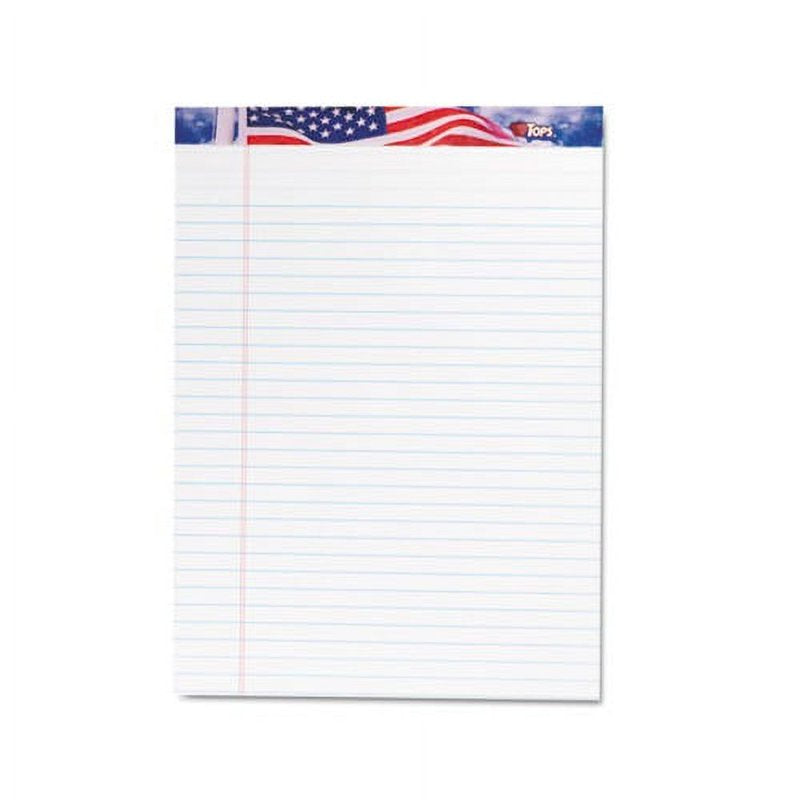 American Pride Wide/Legal Rule Writing Pad - 8.5 x 11.75 White, 50 Sheets, Pack of 12