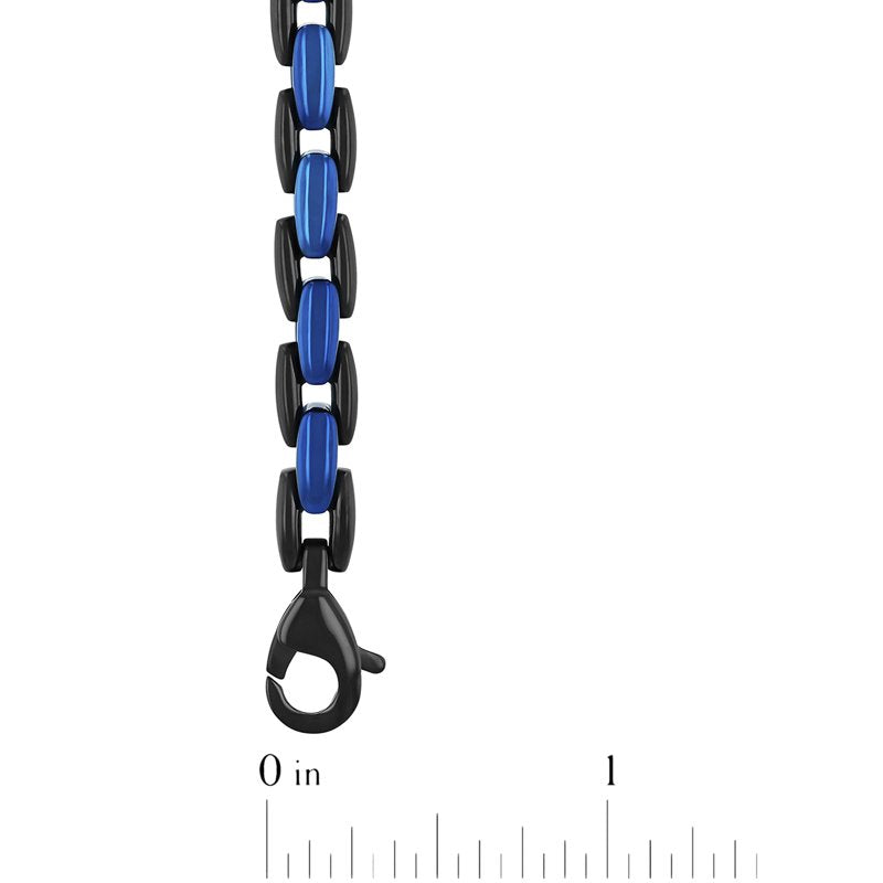 Men's Two-Tone Stainless Steel H-Link Chain Necklace 24 Inches - Modern Jewelry