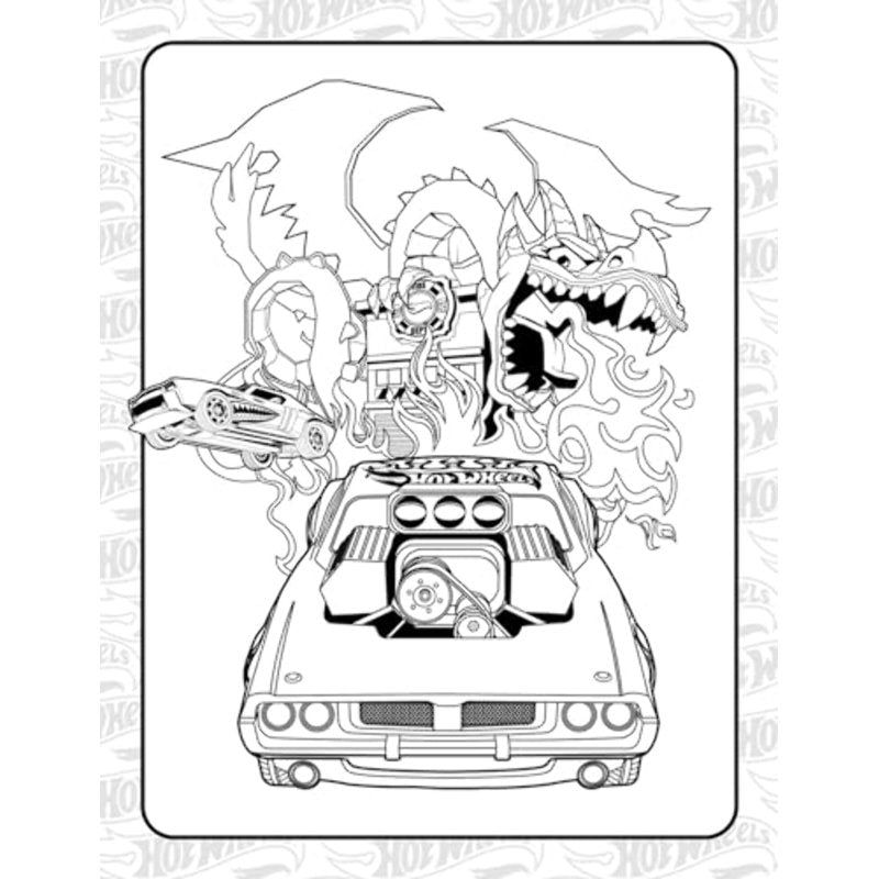 Giant Hot Wheels Coloring Book with 192 Pages for Kids - Officiel Toy